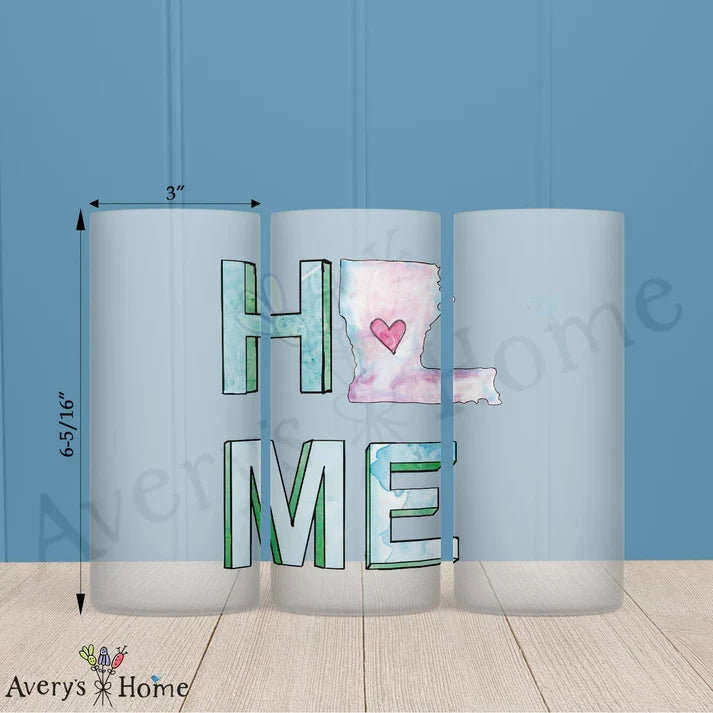 HOME in Louisiana Frosted Drinking Glass
