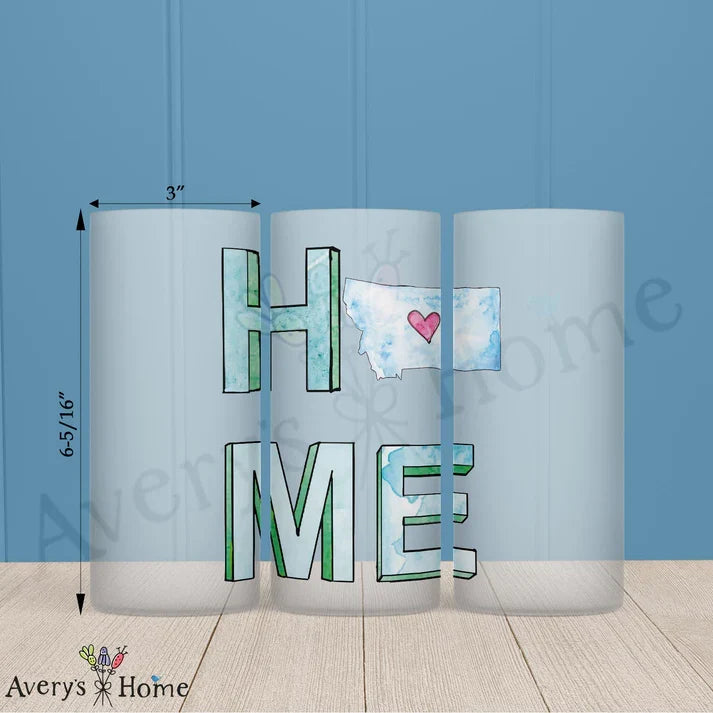 HOME in Montana Frosted Drinking Glass