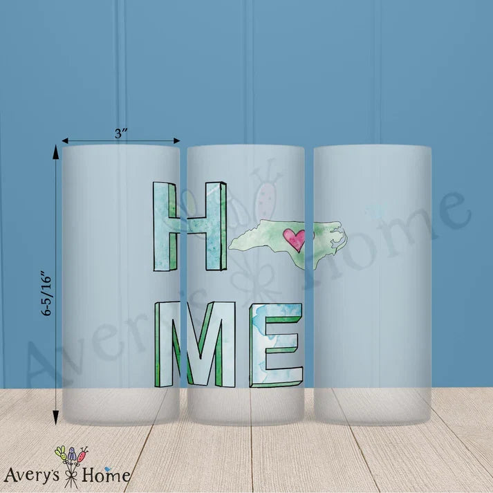 HOME in North Carolina Frosted Drinking Glass