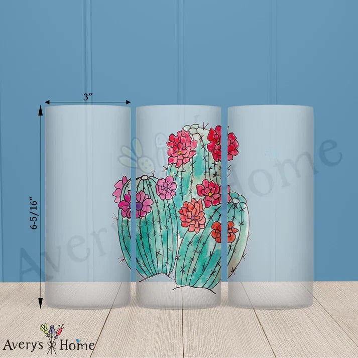 Cactus Frosted Drinking Glass