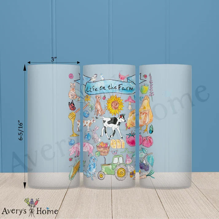 Life on the Farm Frosted Drinking Glass