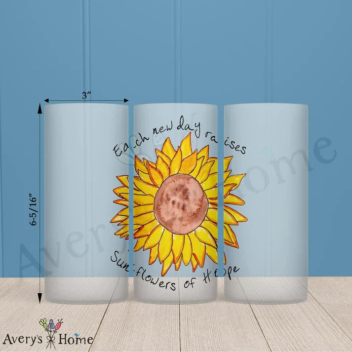 Sunflowers of Hope Frosted Drinking Glass