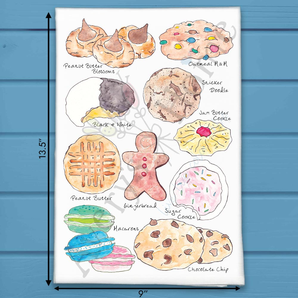 Favorite Cookies flour sack dish towel, art by Avery Jackson