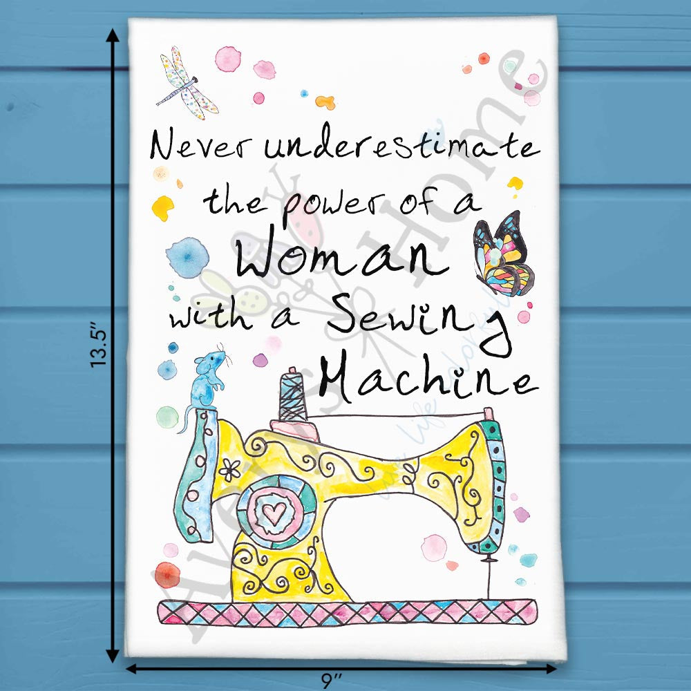 Strong Women Yarn flour sack dish towel, art by Avery Jackson