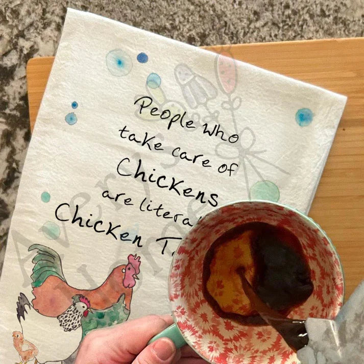 Chicken Tenders dish towel, 27x27 flour sack cotton