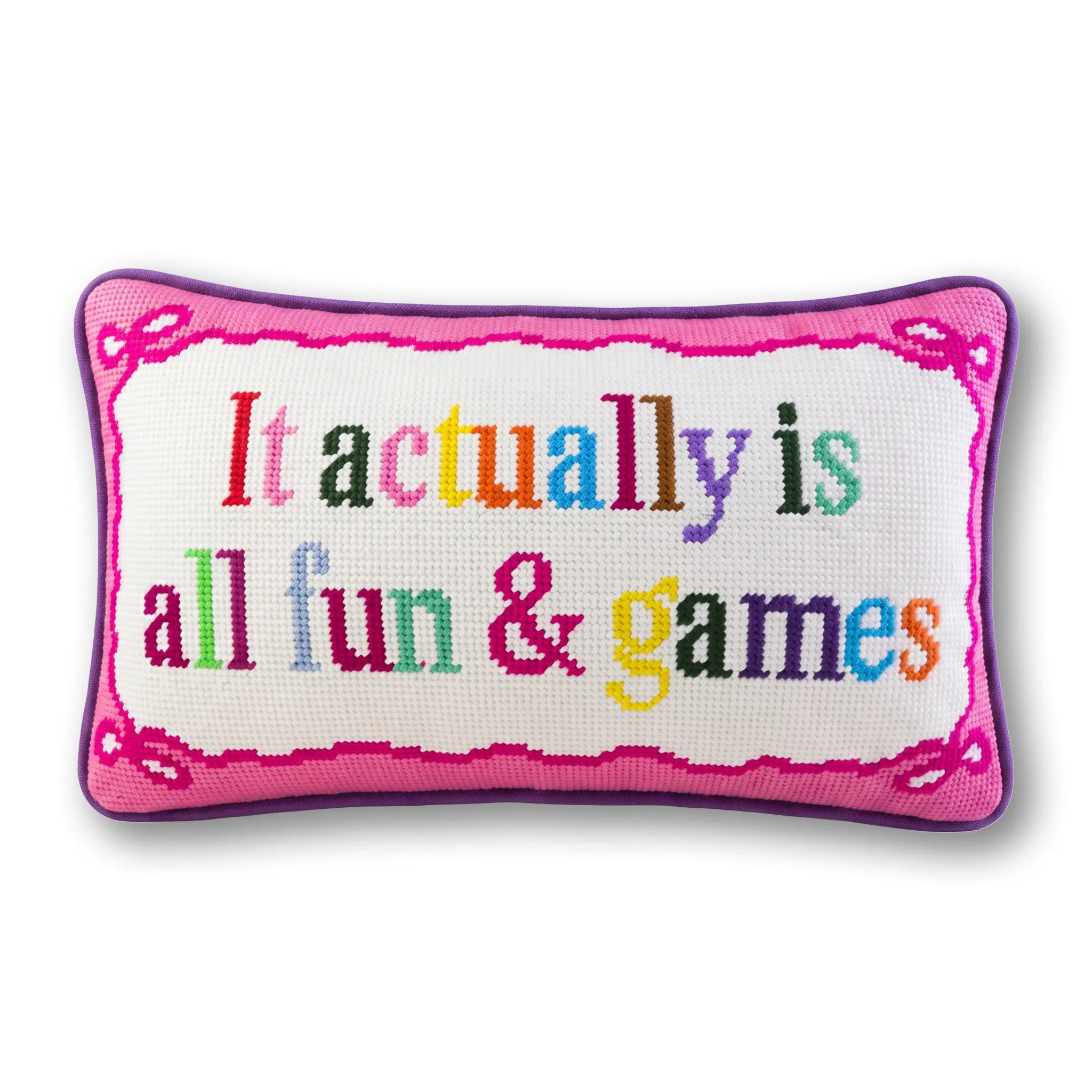 Fun And Games Needlepoint Pillow