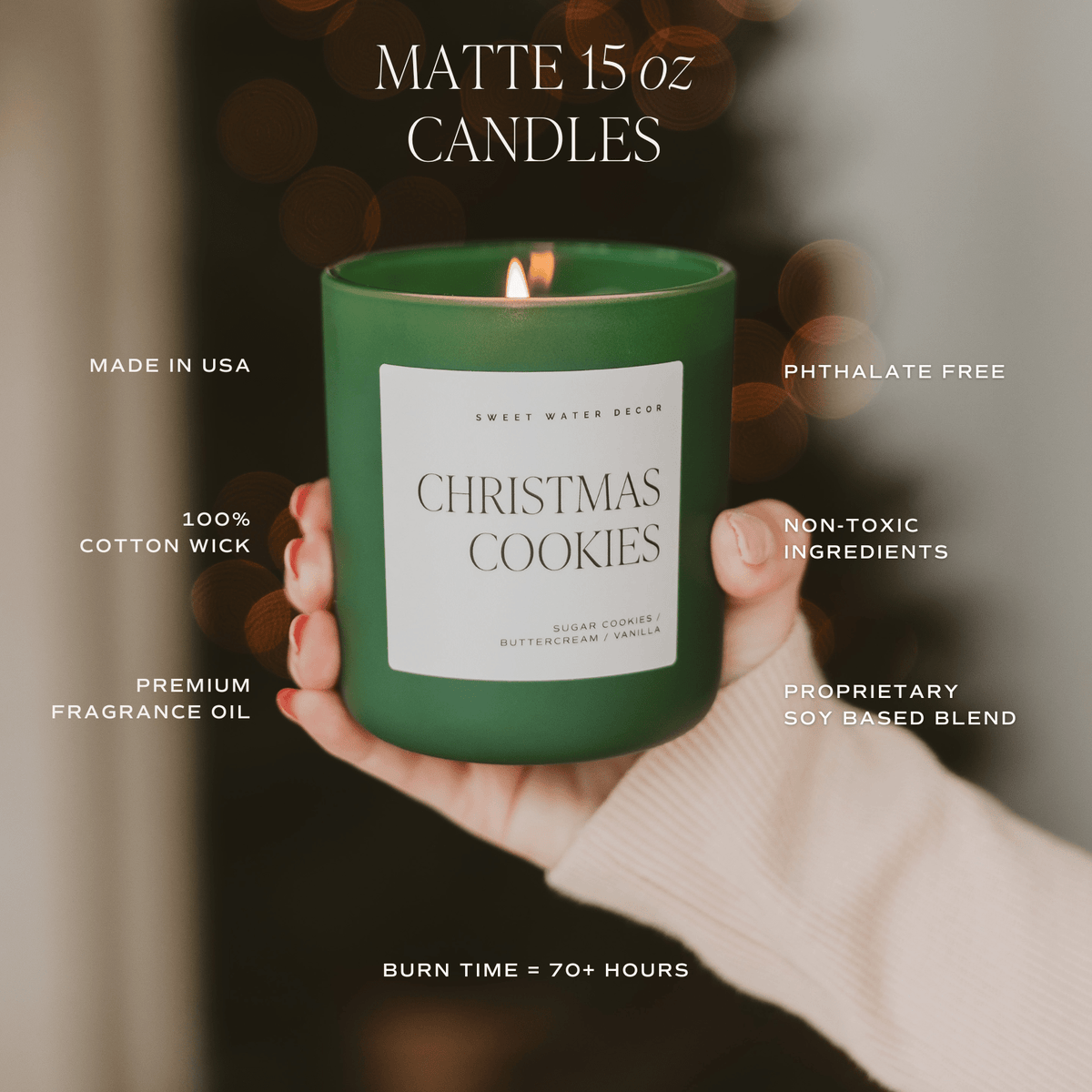 Under the Mistletoe Soy Candle - Green Matte Jar - 15 oz (Fraser Fir)