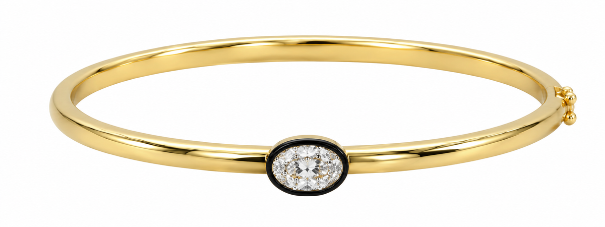 Georgian Oval Cut Bezel Bangle