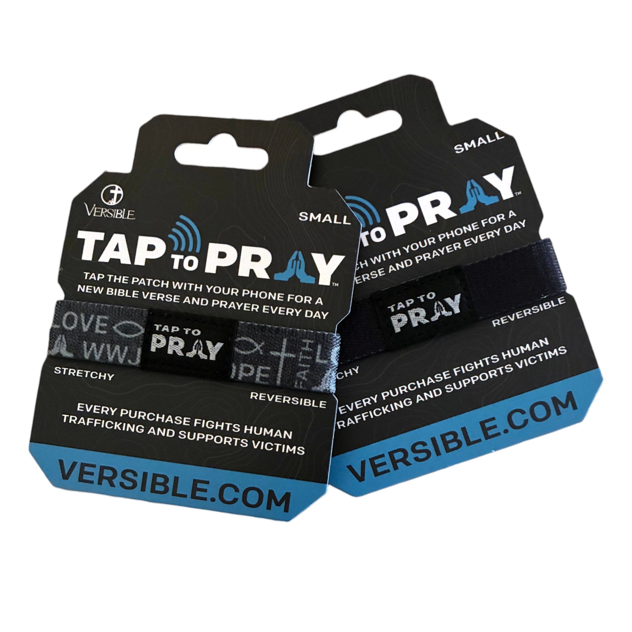 Tap To Pray® Wristband – Symbols of Faith - Grey