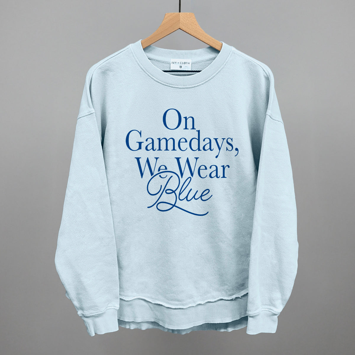 On Gamedays We Wear Blue design shown in nantucket breeze