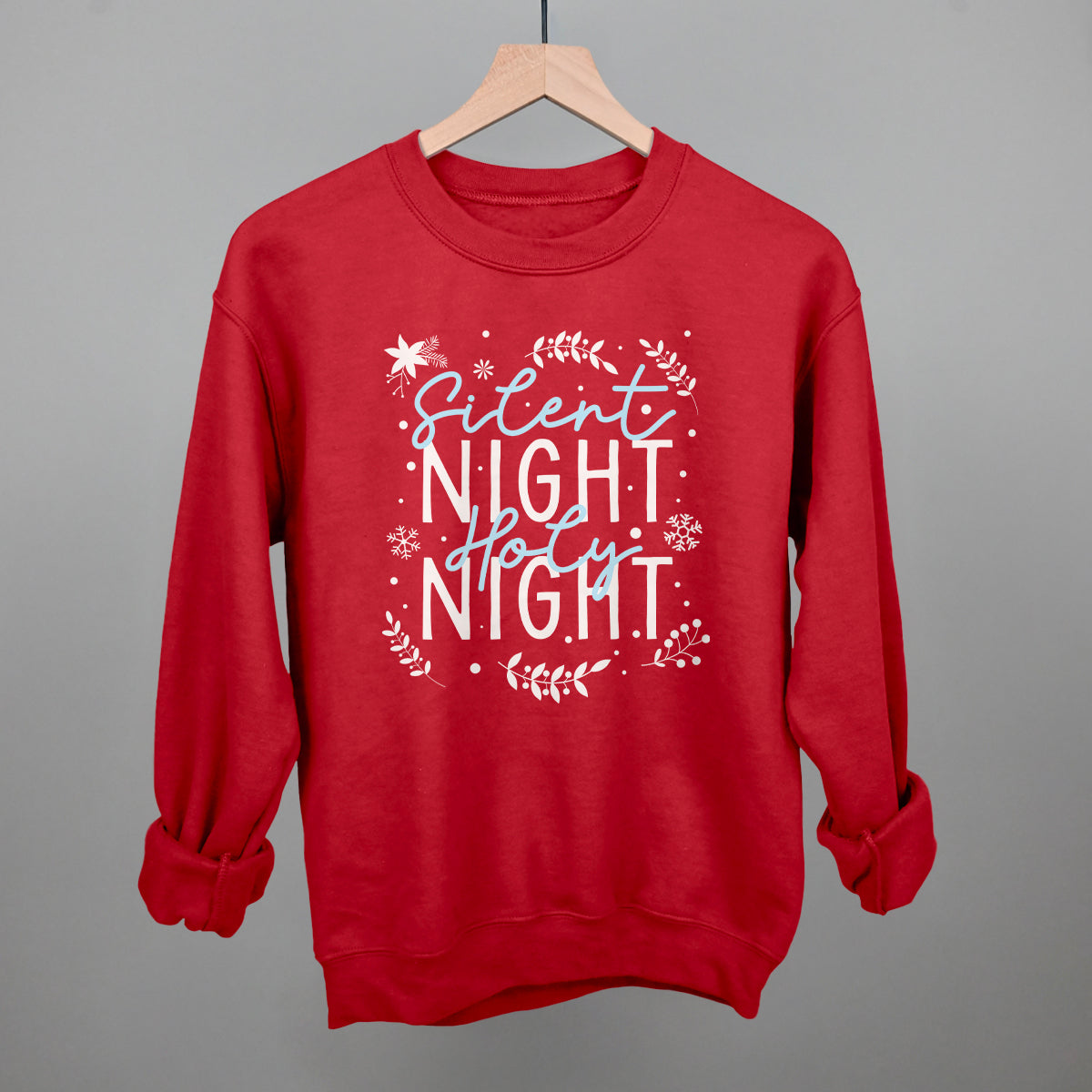 Silent Night Holy Night Blue & White Doodles