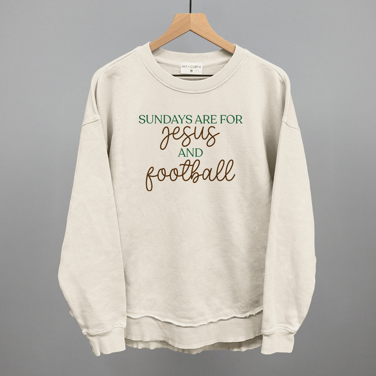 Sundays Are For Jesus And Football design shown in tapioca