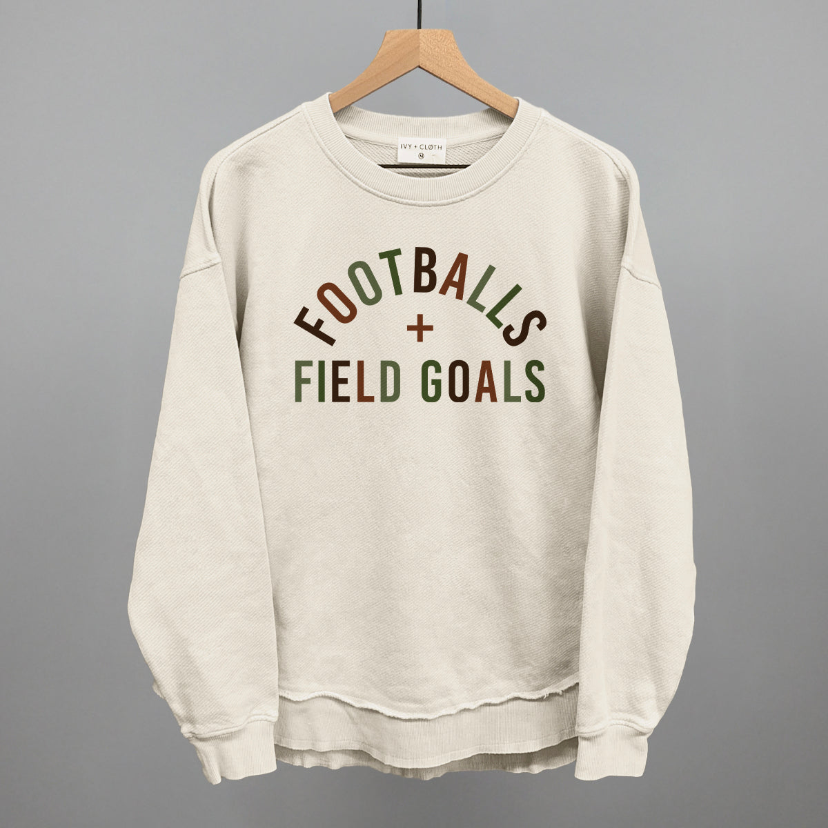 Footballs And Field Goals design shown in tapioca