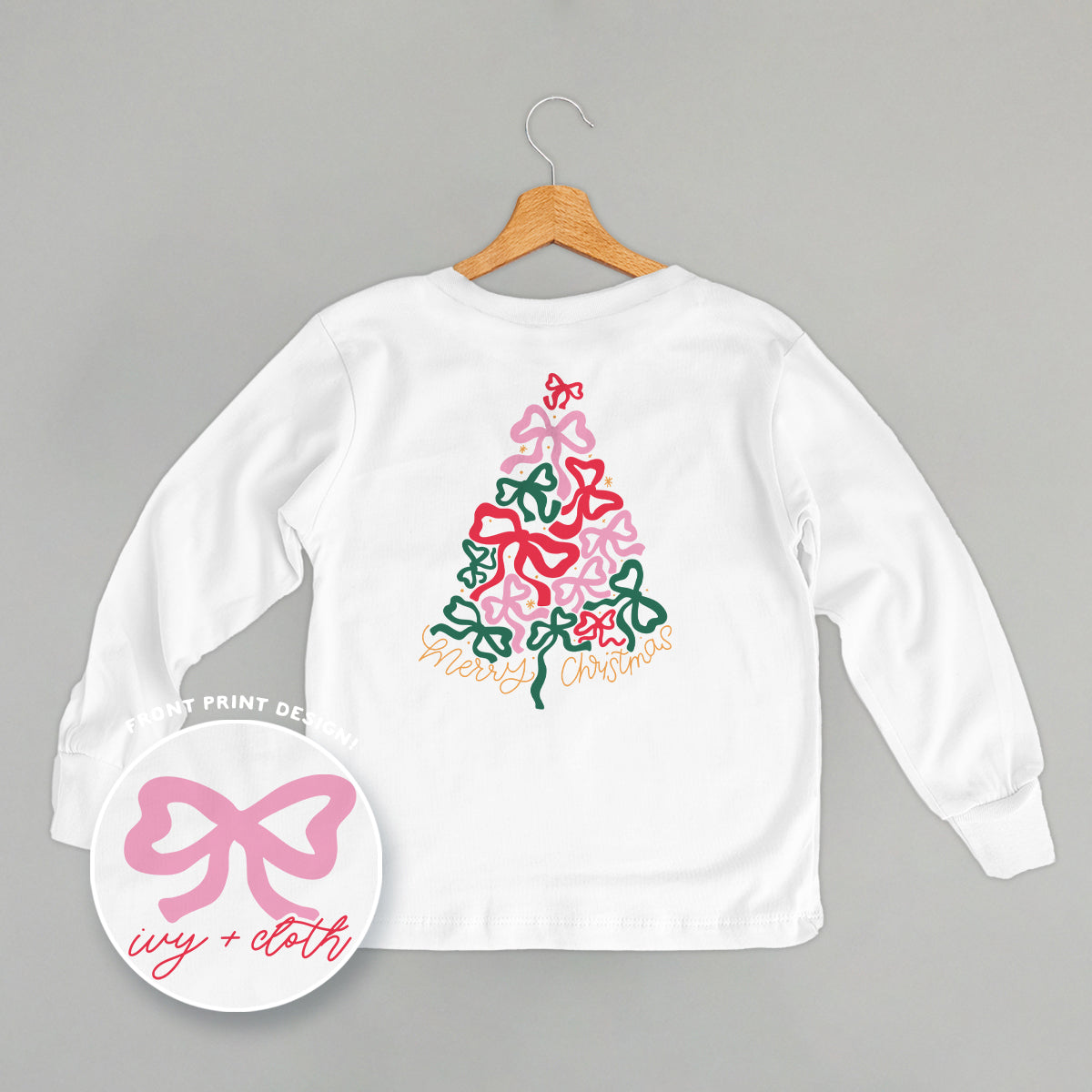 Merry Christmas Bow Tree (Kids Back Print)