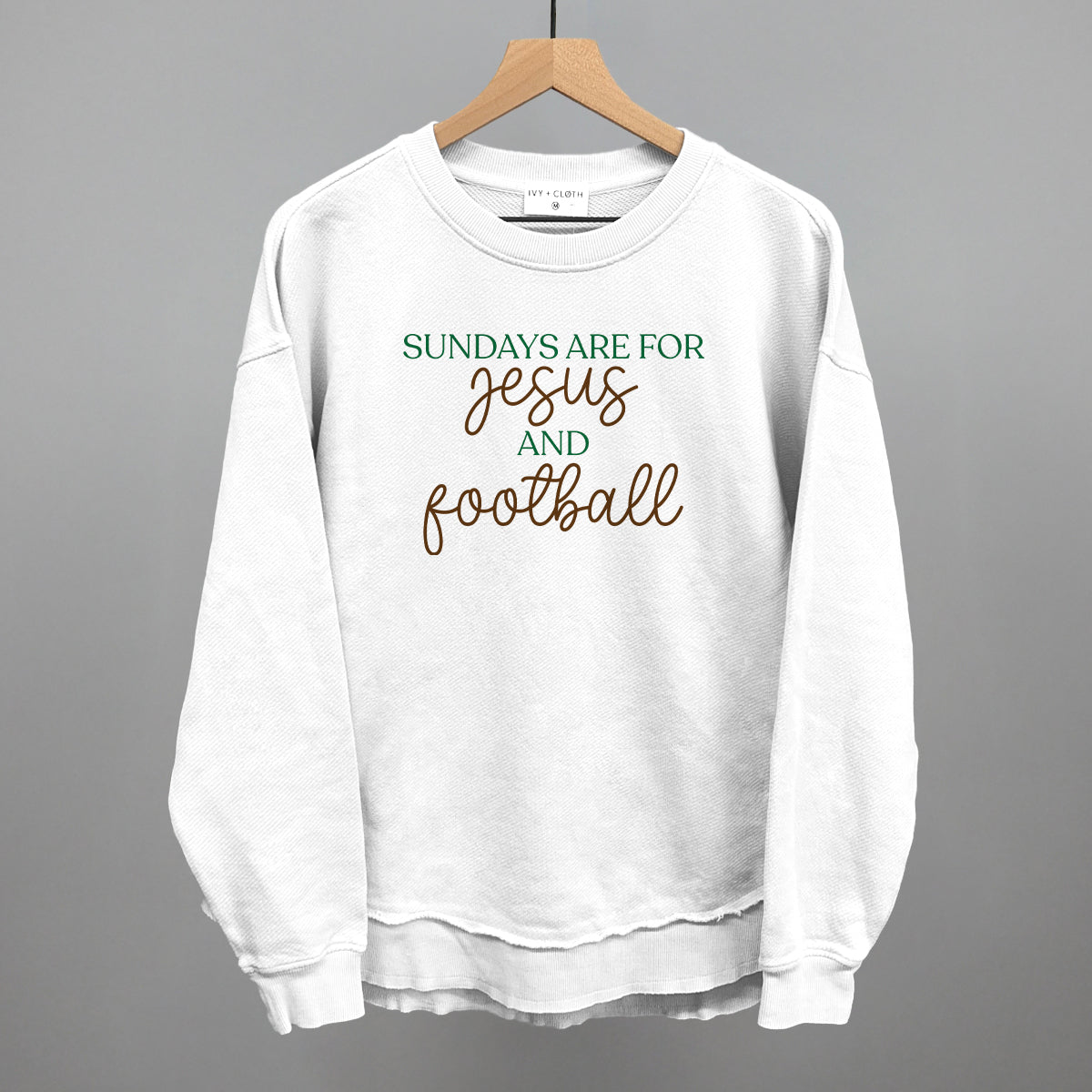 Sundays Are For Jesus And Football design shown in white