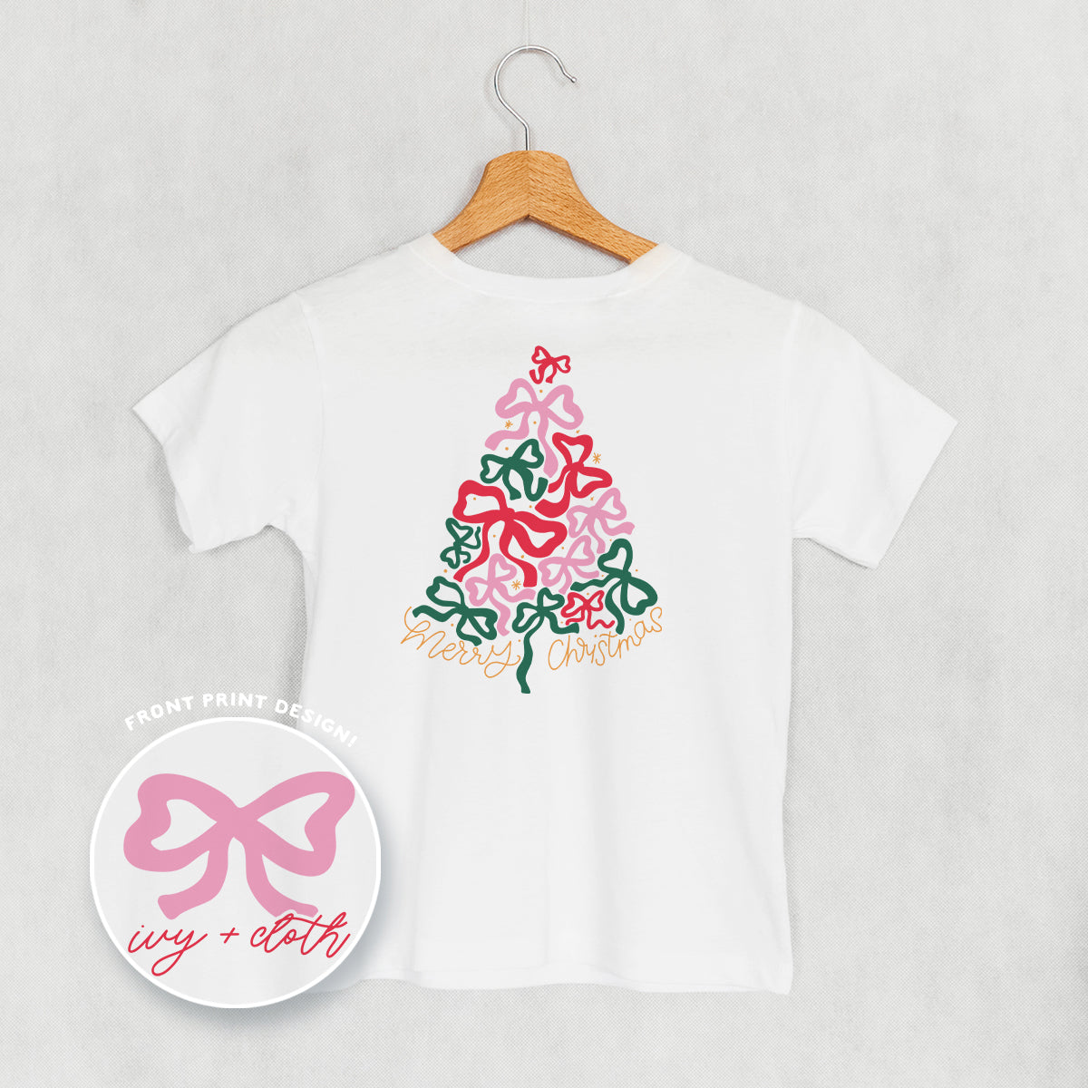 Merry Christmas Bow Tree (Kids Back Print)