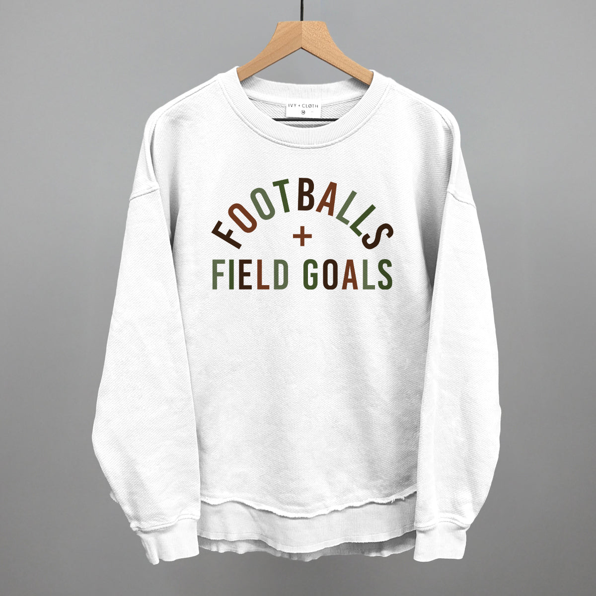 Footballs And Field Goals design shown in white