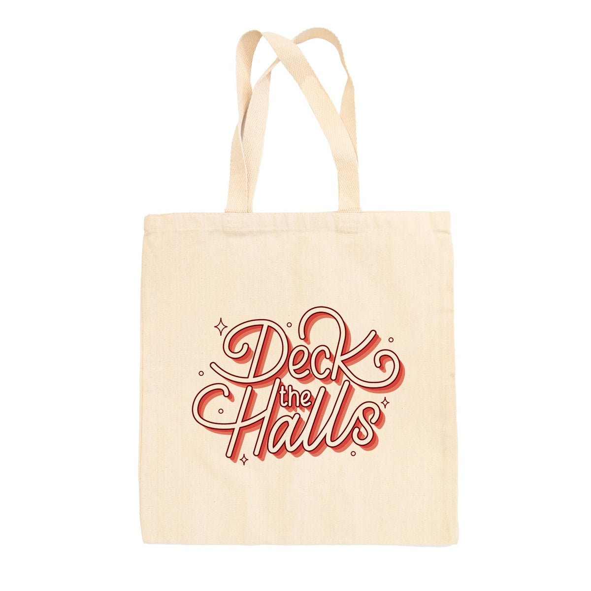 Deck The Halls Sparkle Script Tote Bag