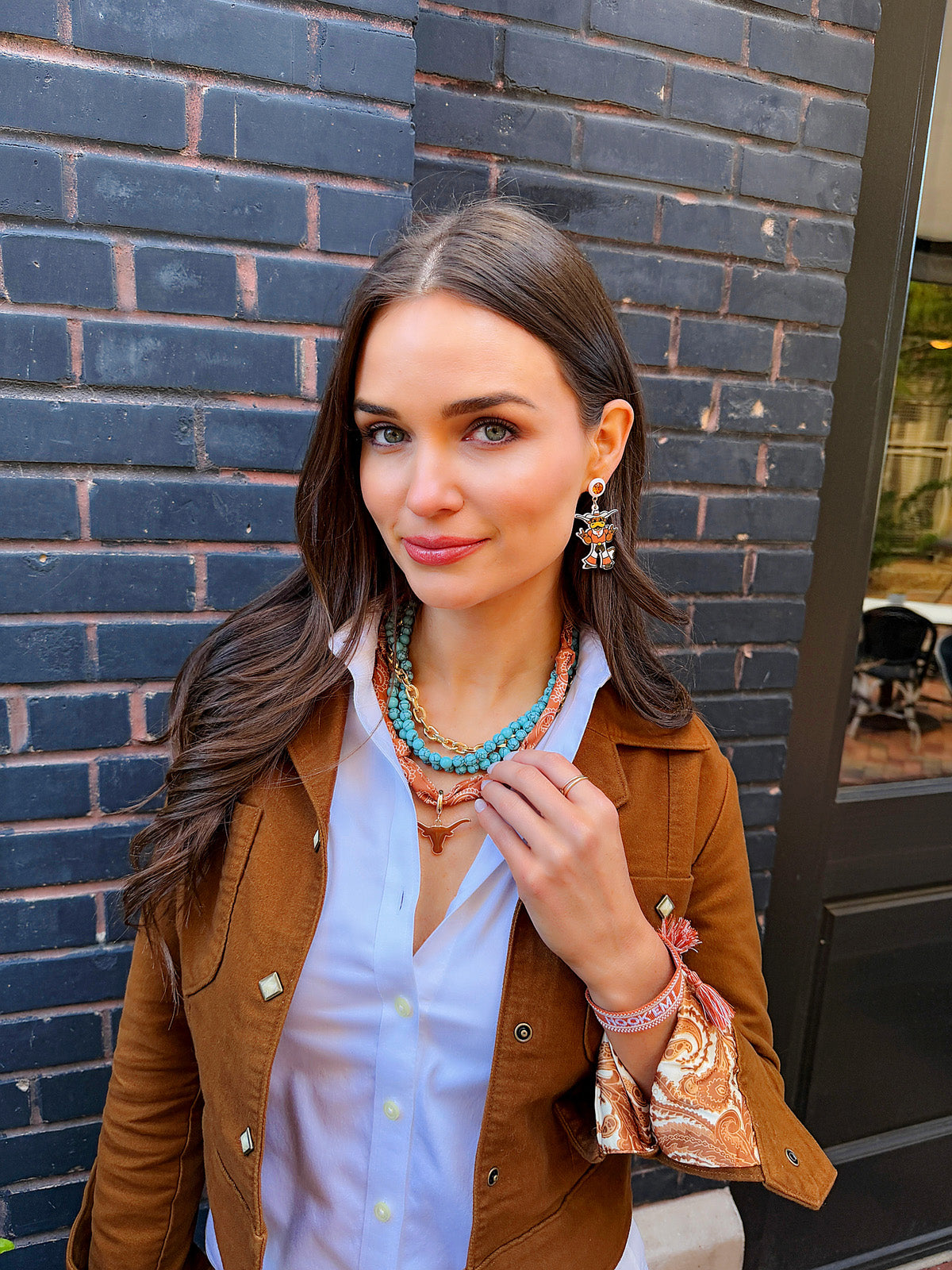 Texas Longhorns Logo Bandana Scarf Necklace