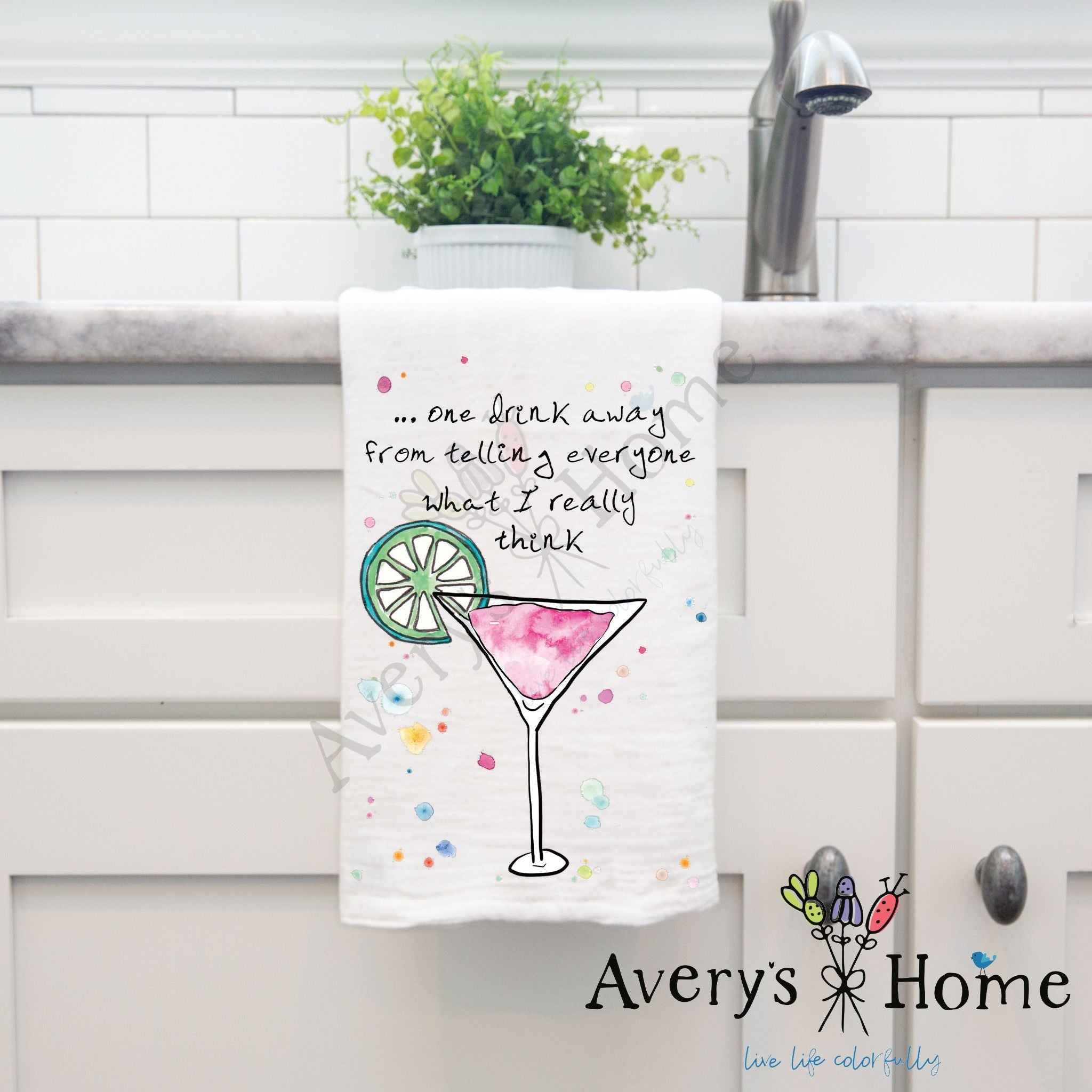 What I Really Think dish towel, 27x27 flour sack cotton