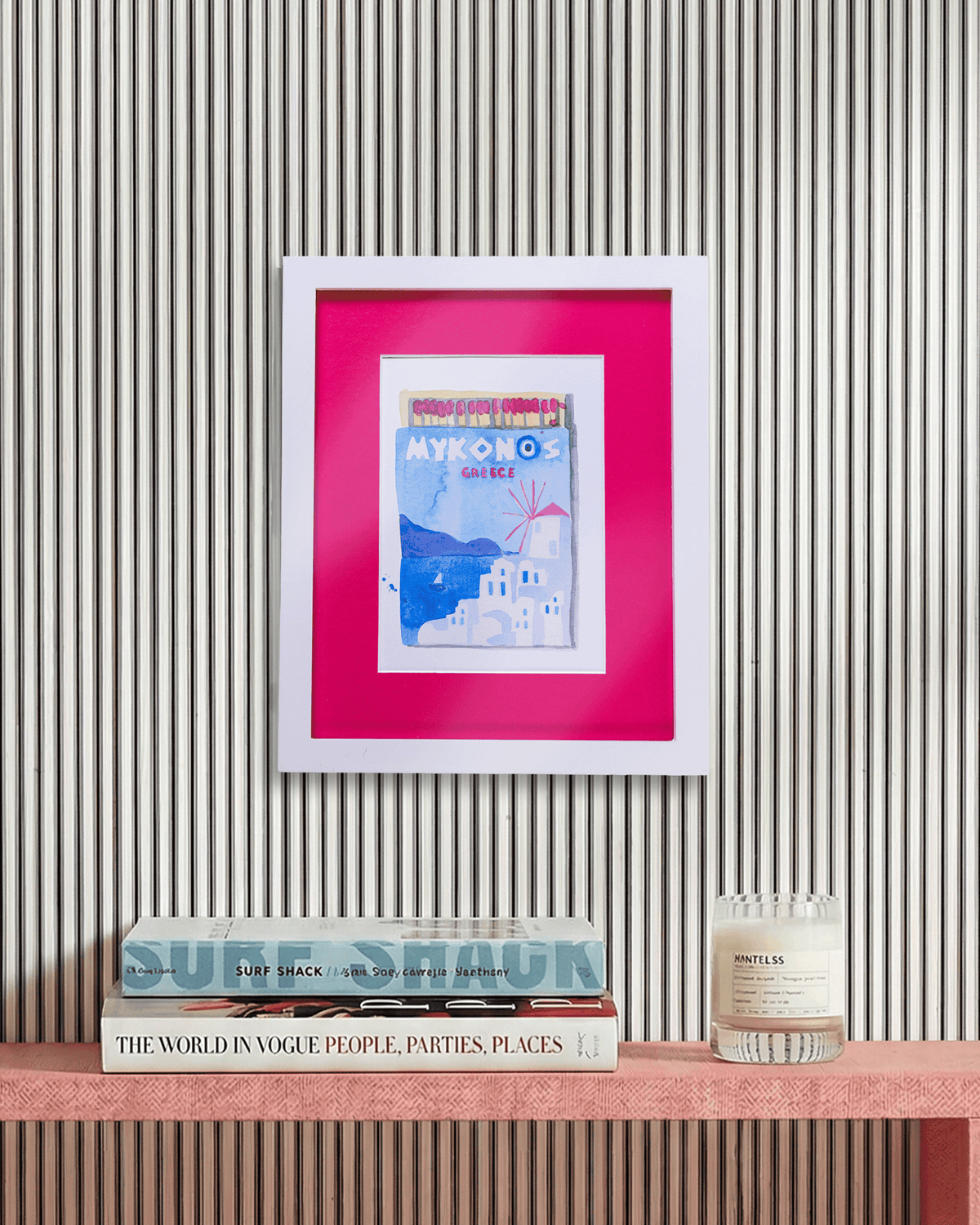 Mykonos Matchbook Art Print