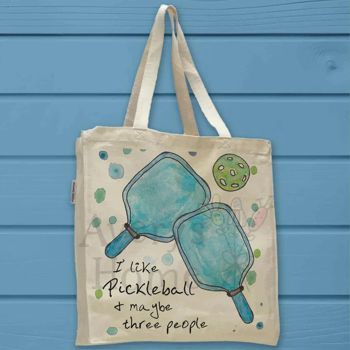 Pickleball People cotton tote bag, art by Avery Jackson