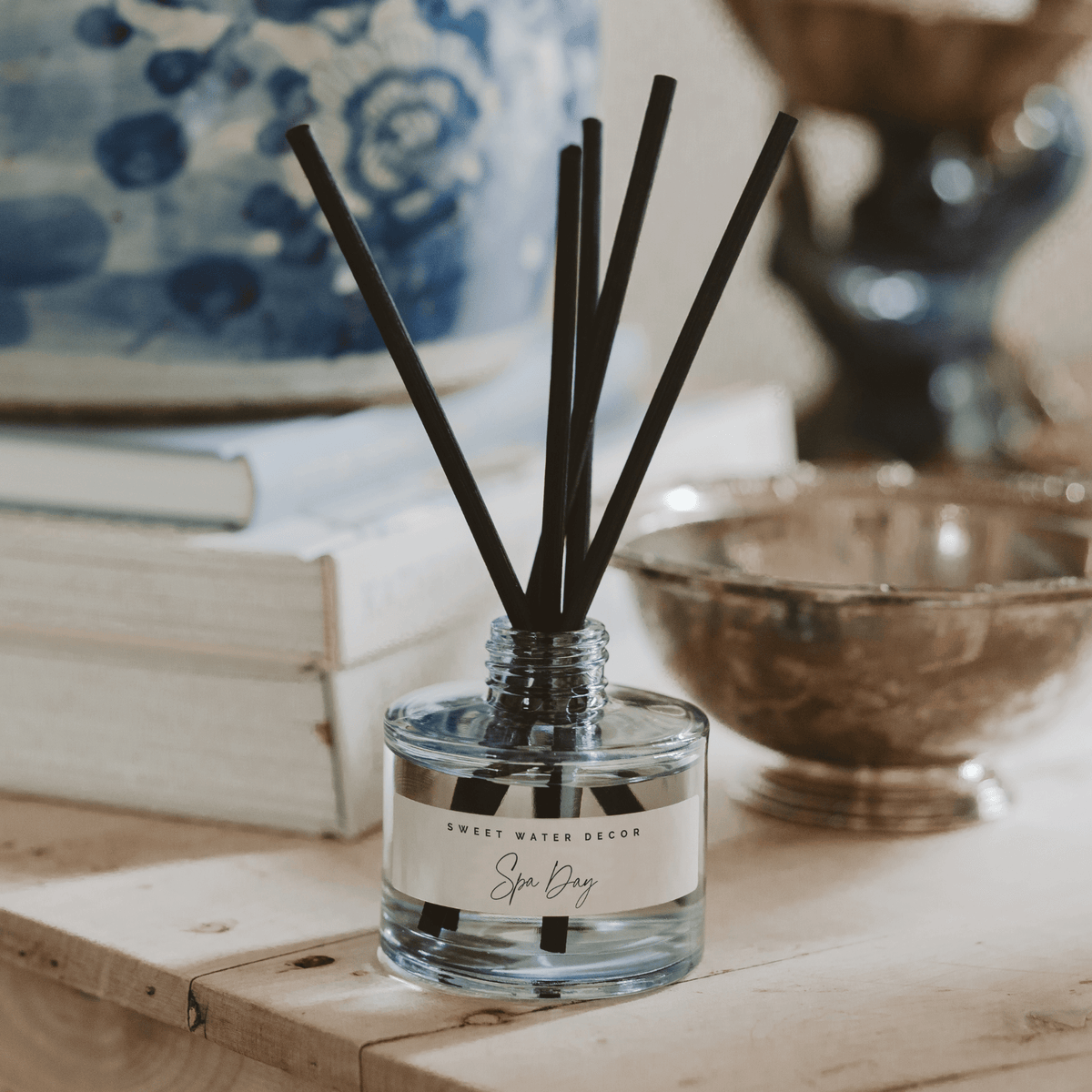Spa Day Blue Tinted Glass Jar Reed Diffuser