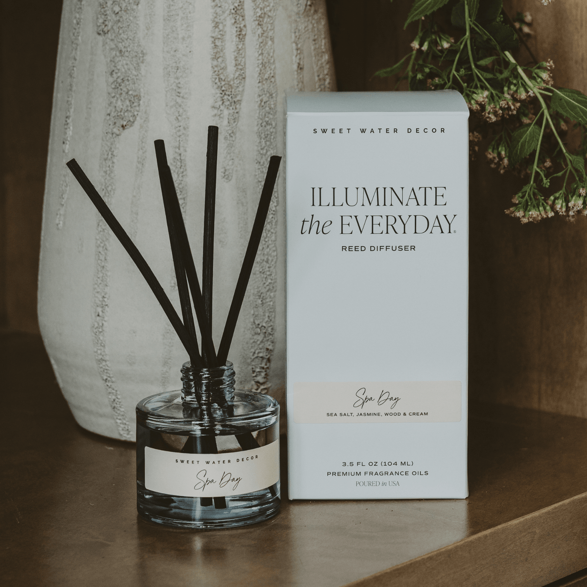 Spa Day Blue Tinted Glass Jar Reed Diffuser