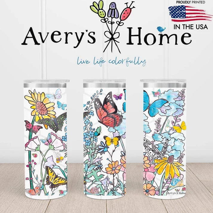 Garden Flowers 20 oz Skinny Tumbler