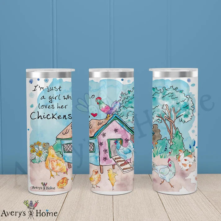 Just a Girl that Loves her Chickens 20 oz Skinny Tumbler