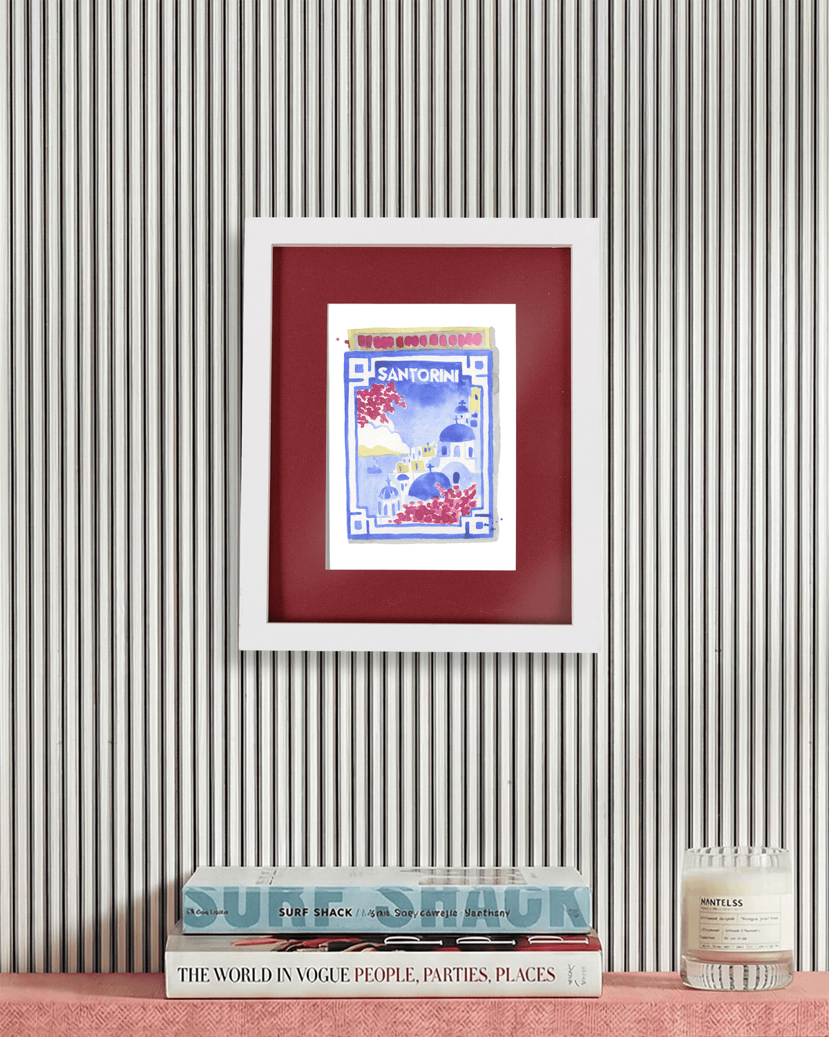 Santorini Matchbook Art Print