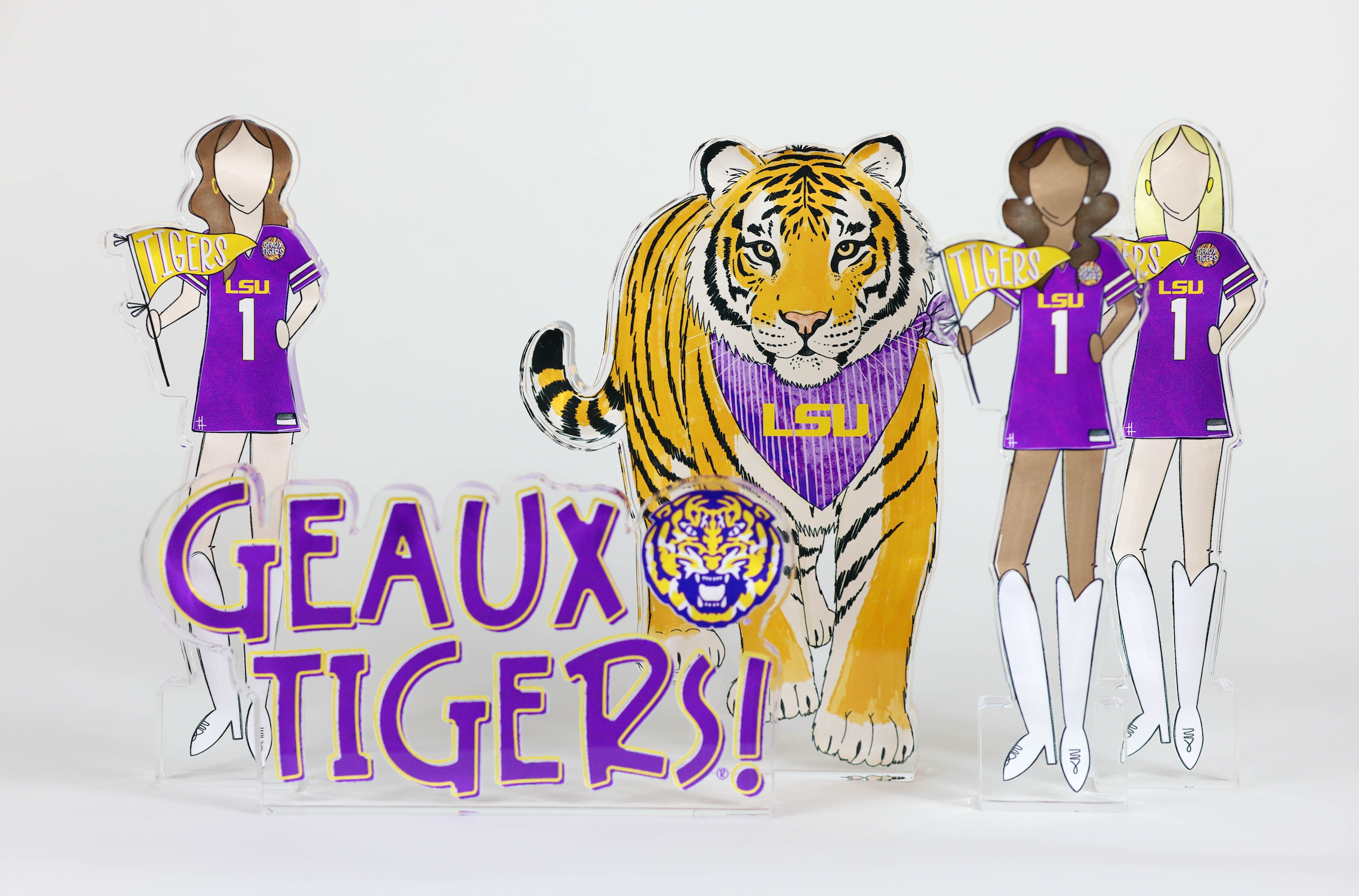 Geaux Tigers Acrylic Block Shelfie