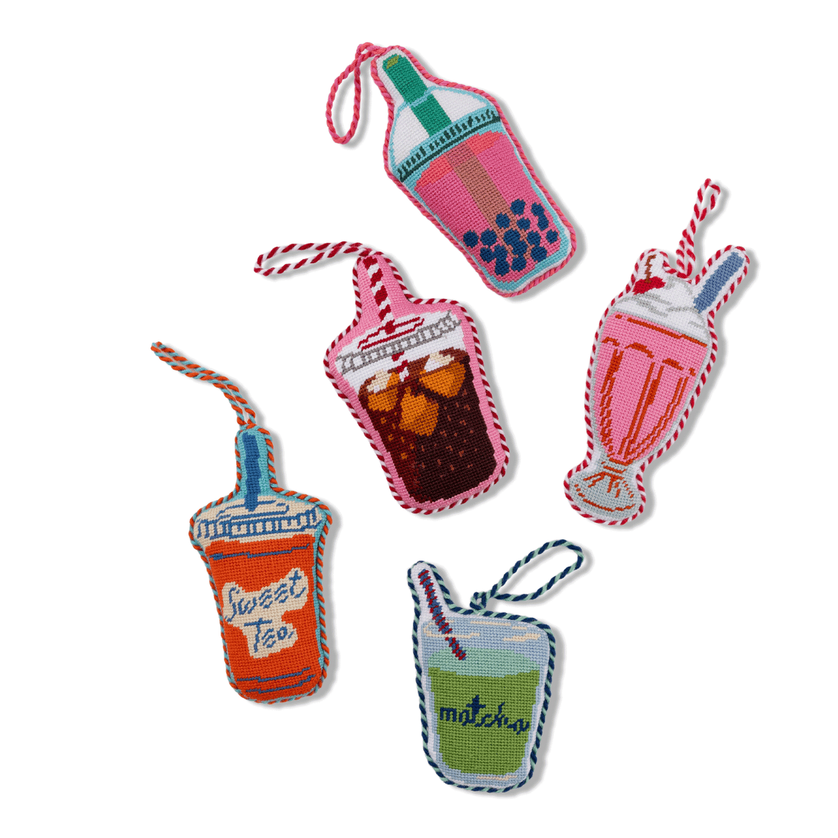 Needlepoint Icon Ornament - Matcha