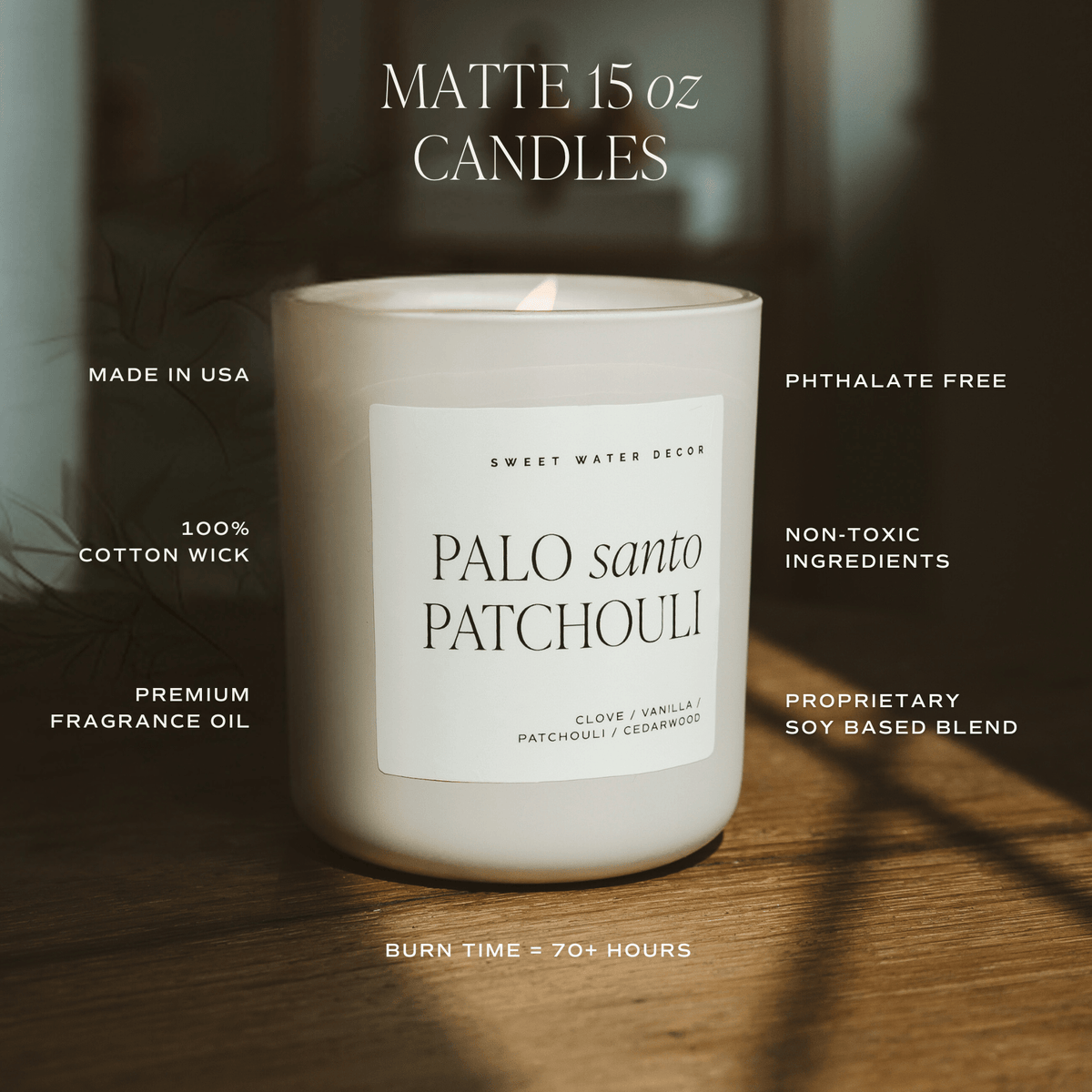 Apple Maple Bourbon Soy Candle - Tan Matte Jar - 15 oz (Sunday Brunch)