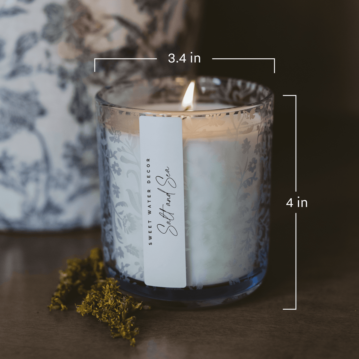 Spa Day Soy Candle - Blue Tinted Glass Jar - 12 oz