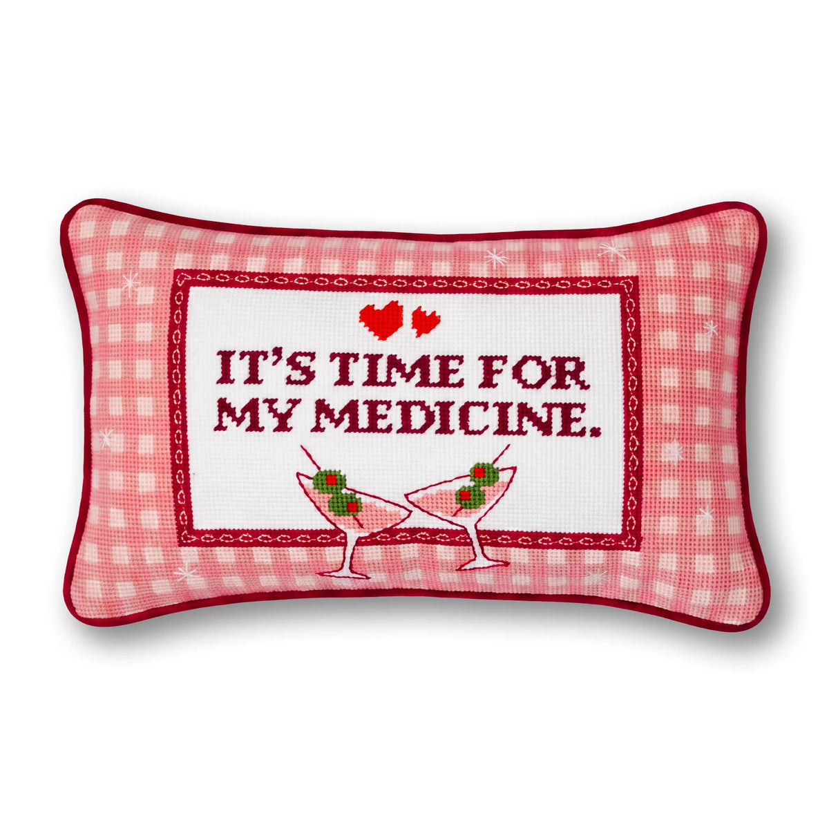 Time for my Medicine Needlepoint Pillow