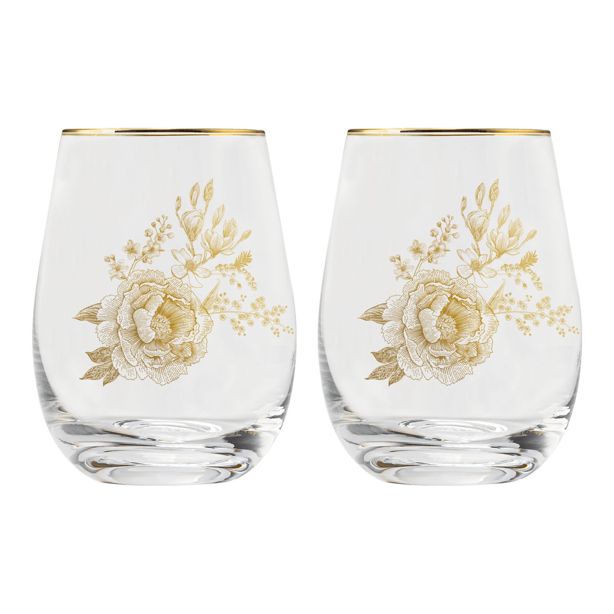 Delft Stemless Wine Glass - Boxed Set of 2