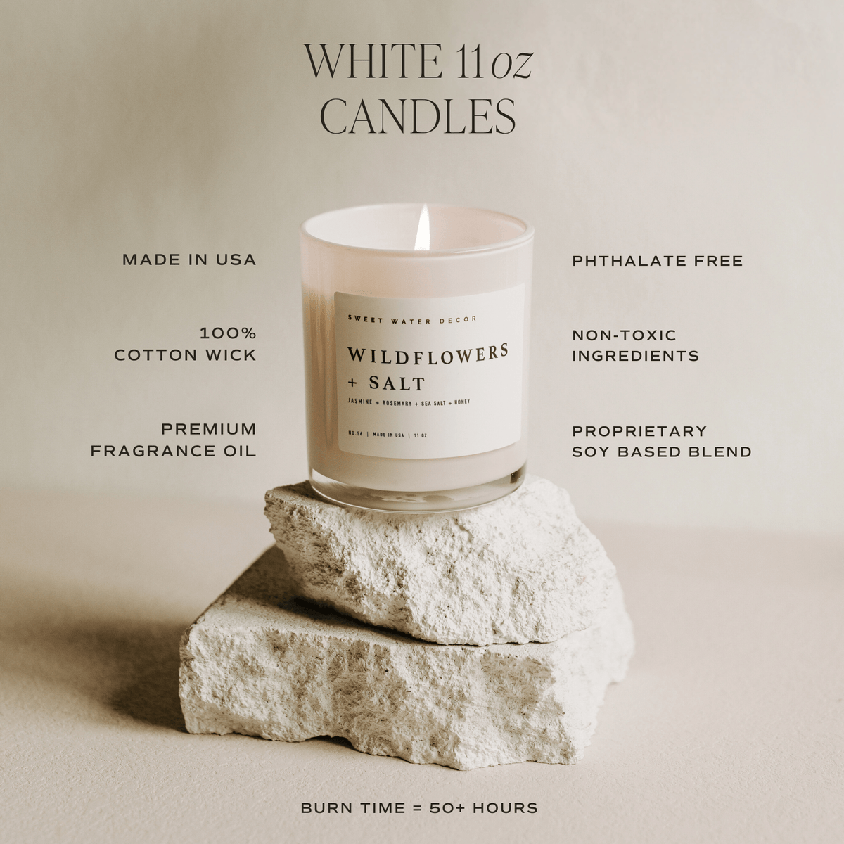 Palo Santo Patchouli Soy Candle - White Jar - 11 oz