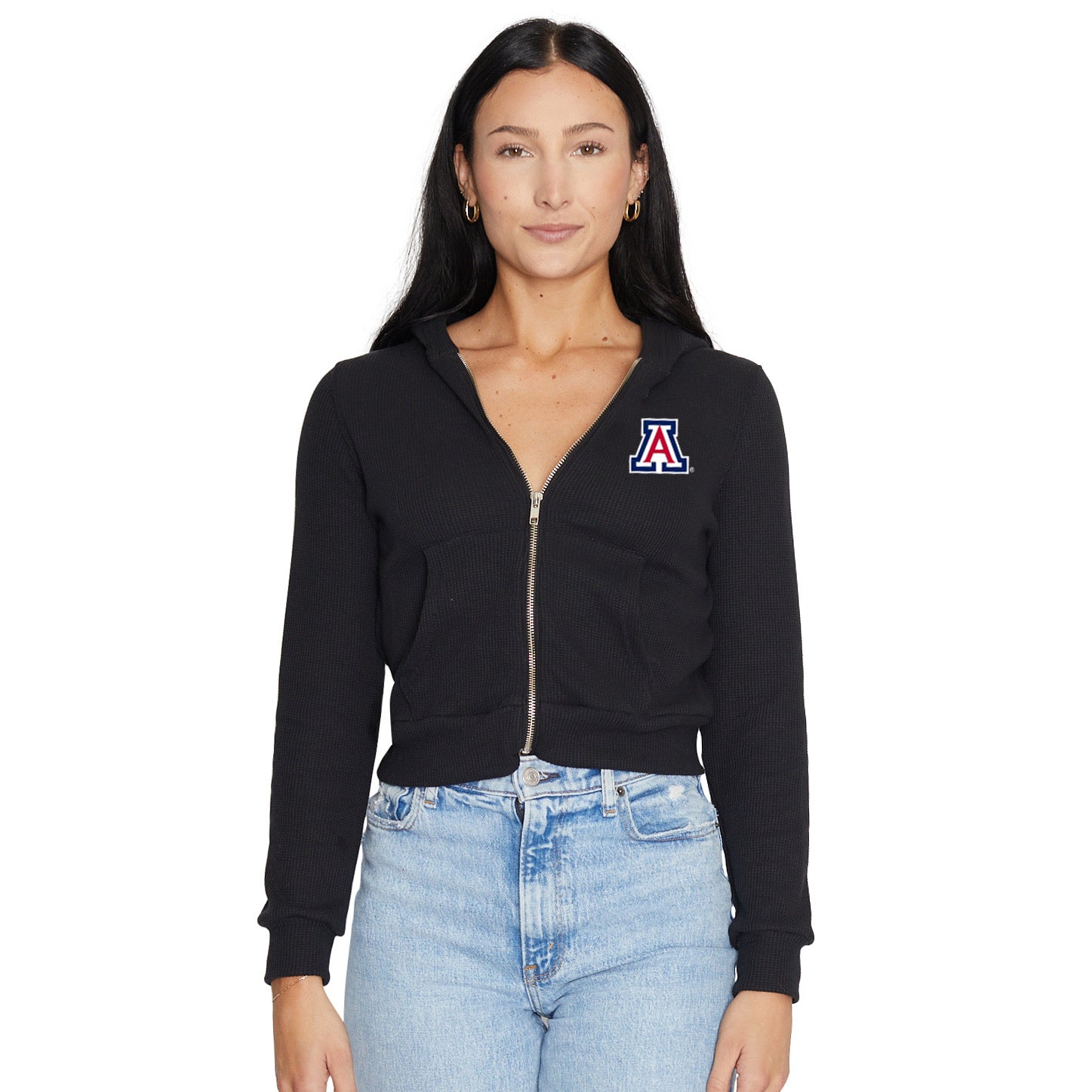 University of Arizona Waffle Knit Zip Up Hoodie