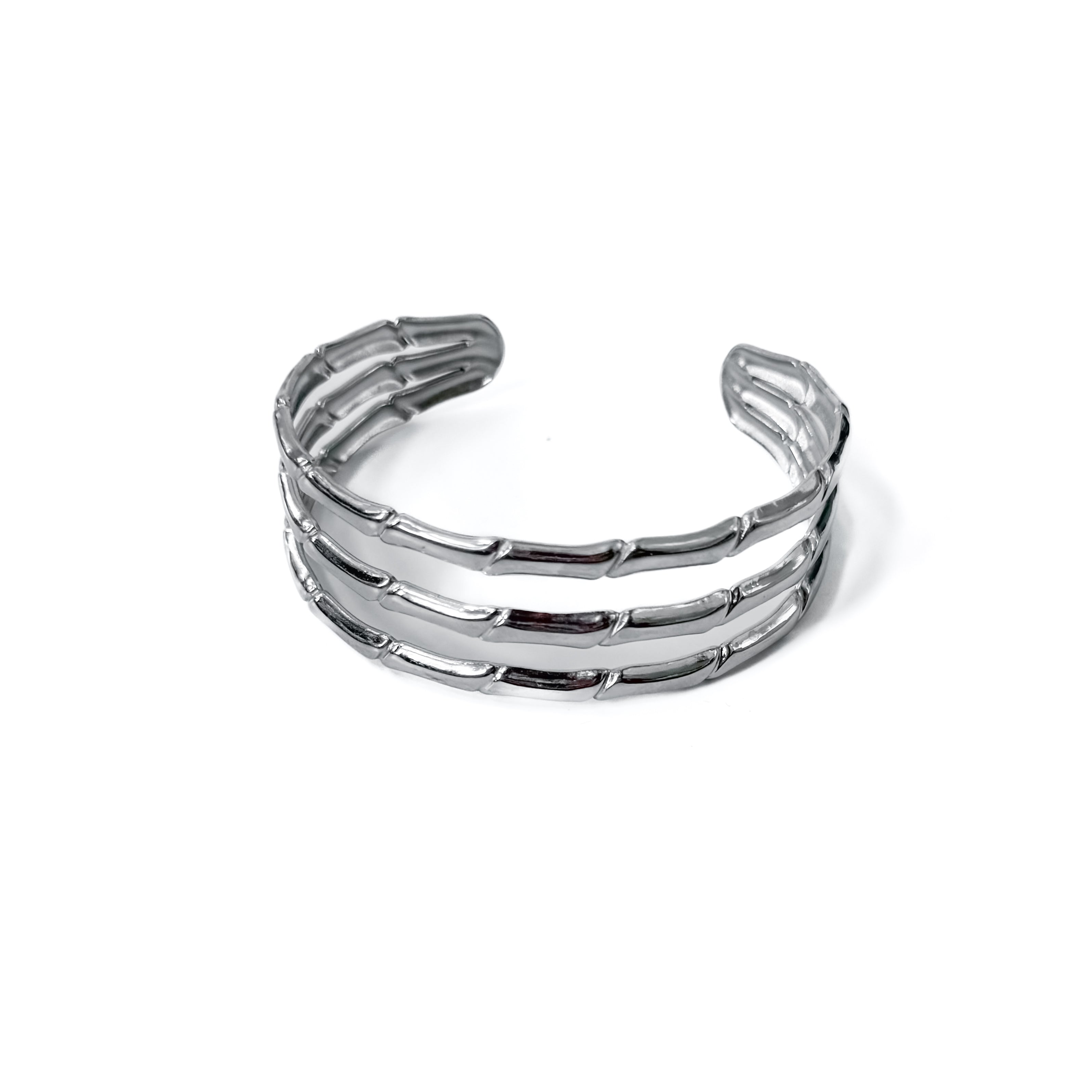 Bamboo Tier Open Bangle Bracelet - WATERPROOF