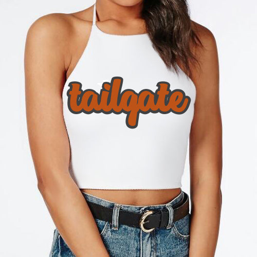Burnt Orange Tailgate Halter Top