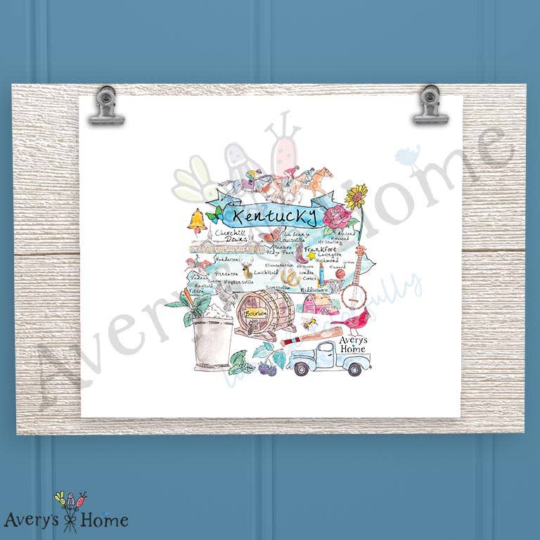 Kentucky State Map Frosted Drinking Glass