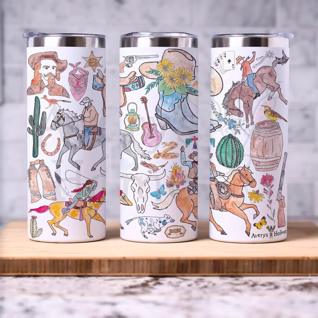 Wild West 20 oz Skinny Tumbler