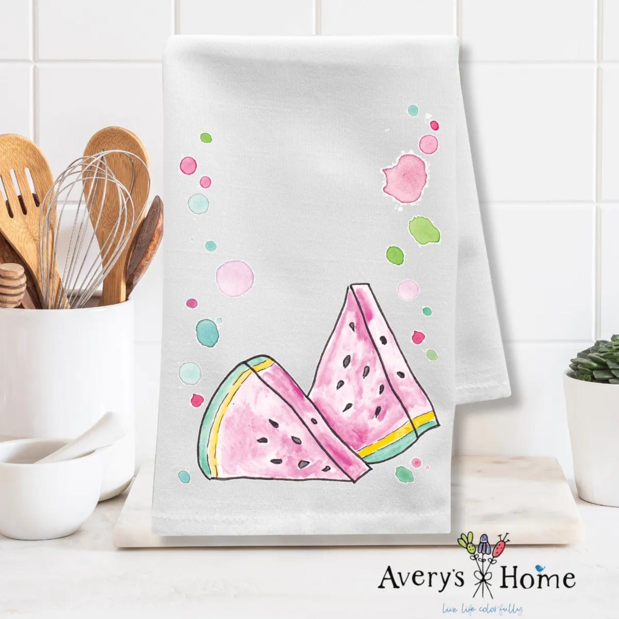 Watermelon dish towel design detail