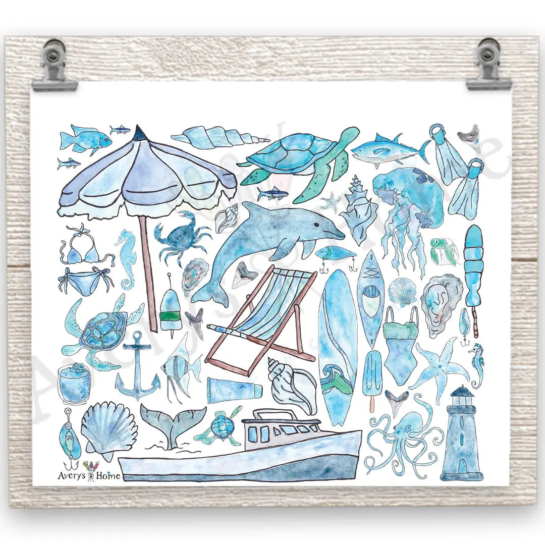 Blue Beach Day Memories 20 oz Skinny Tumbler