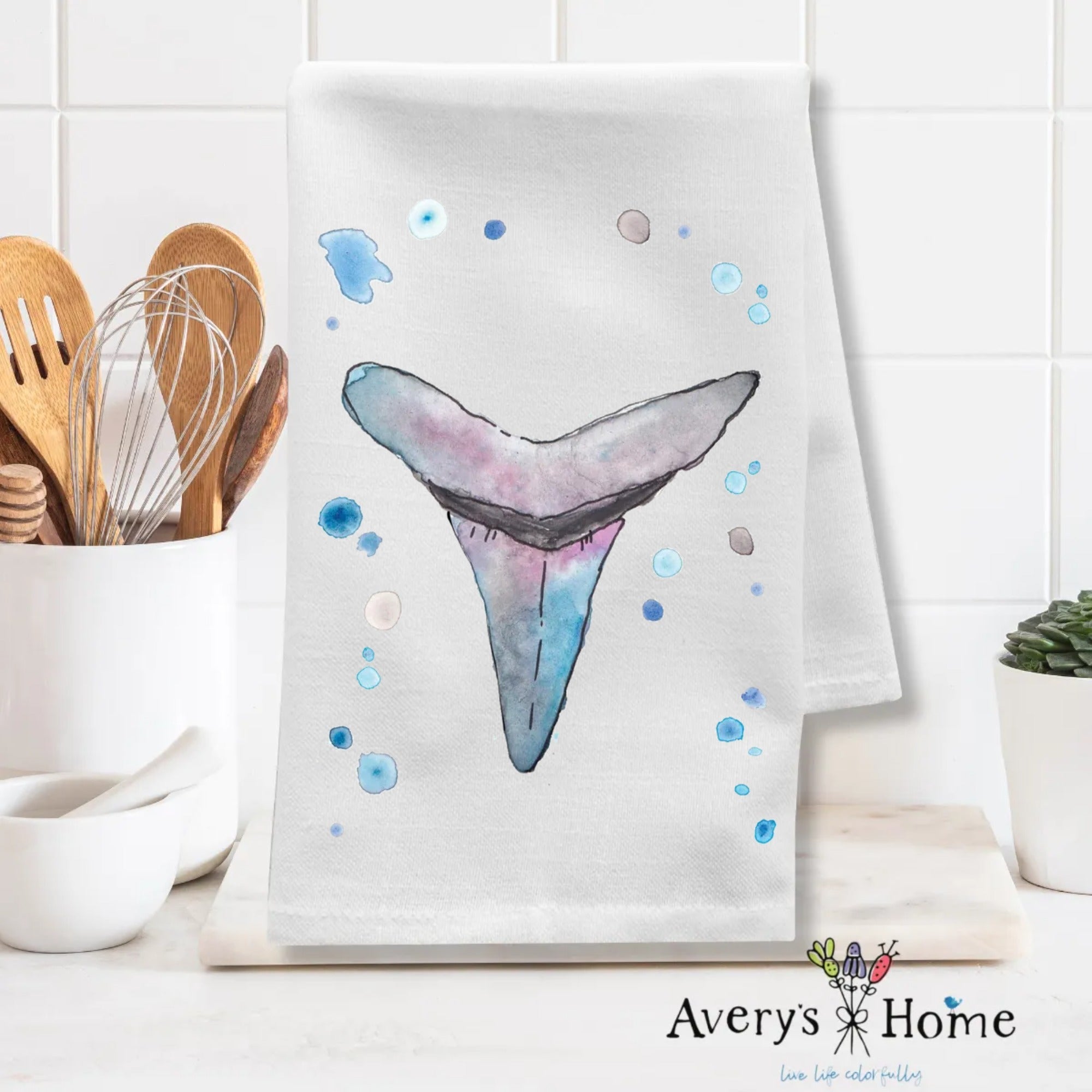 Shark Tooth dish towel design detail