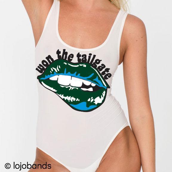 Green & Light Blue Won the Tailgate Bodysuit