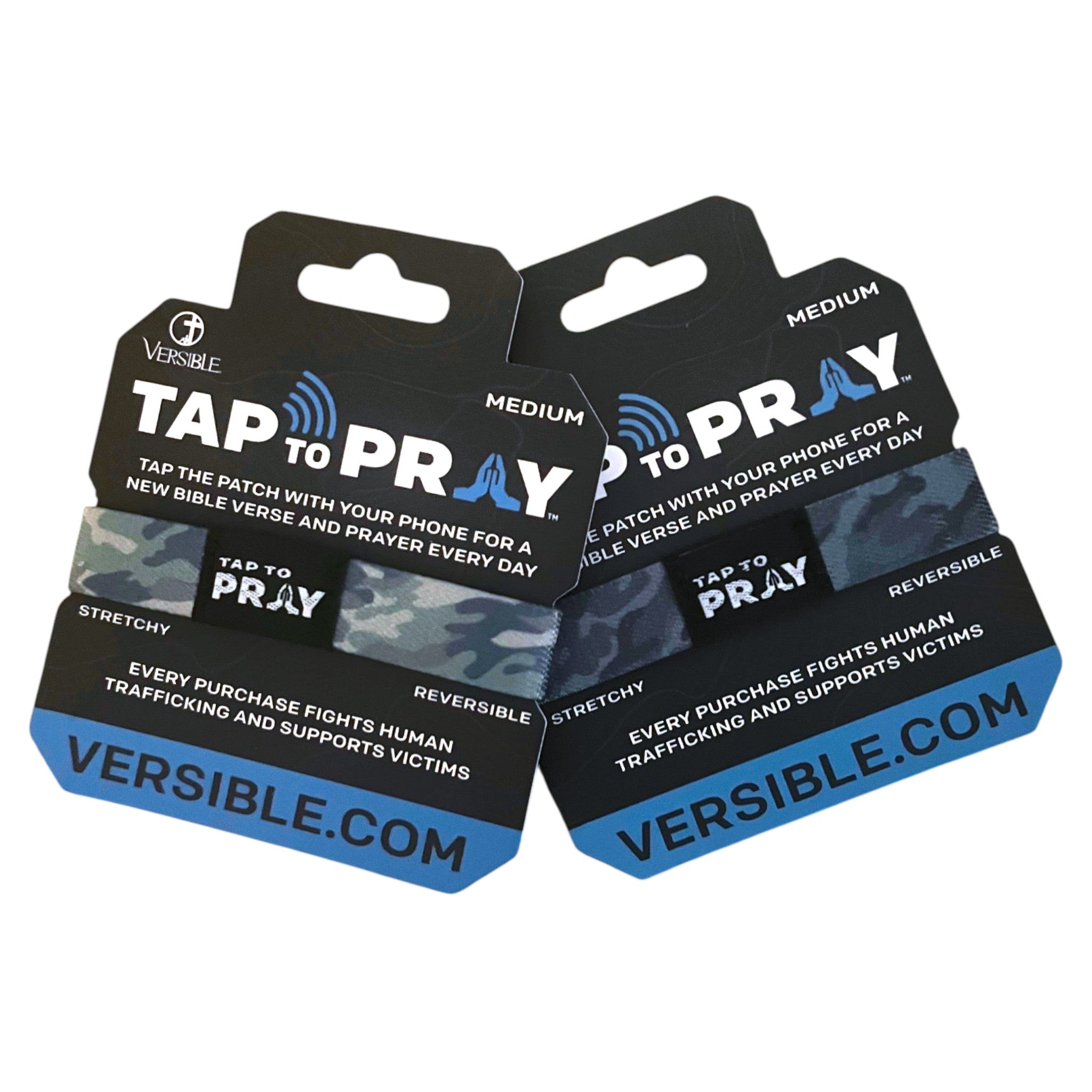 Tap To Pray® Wristband – Green & Charcoal Camo