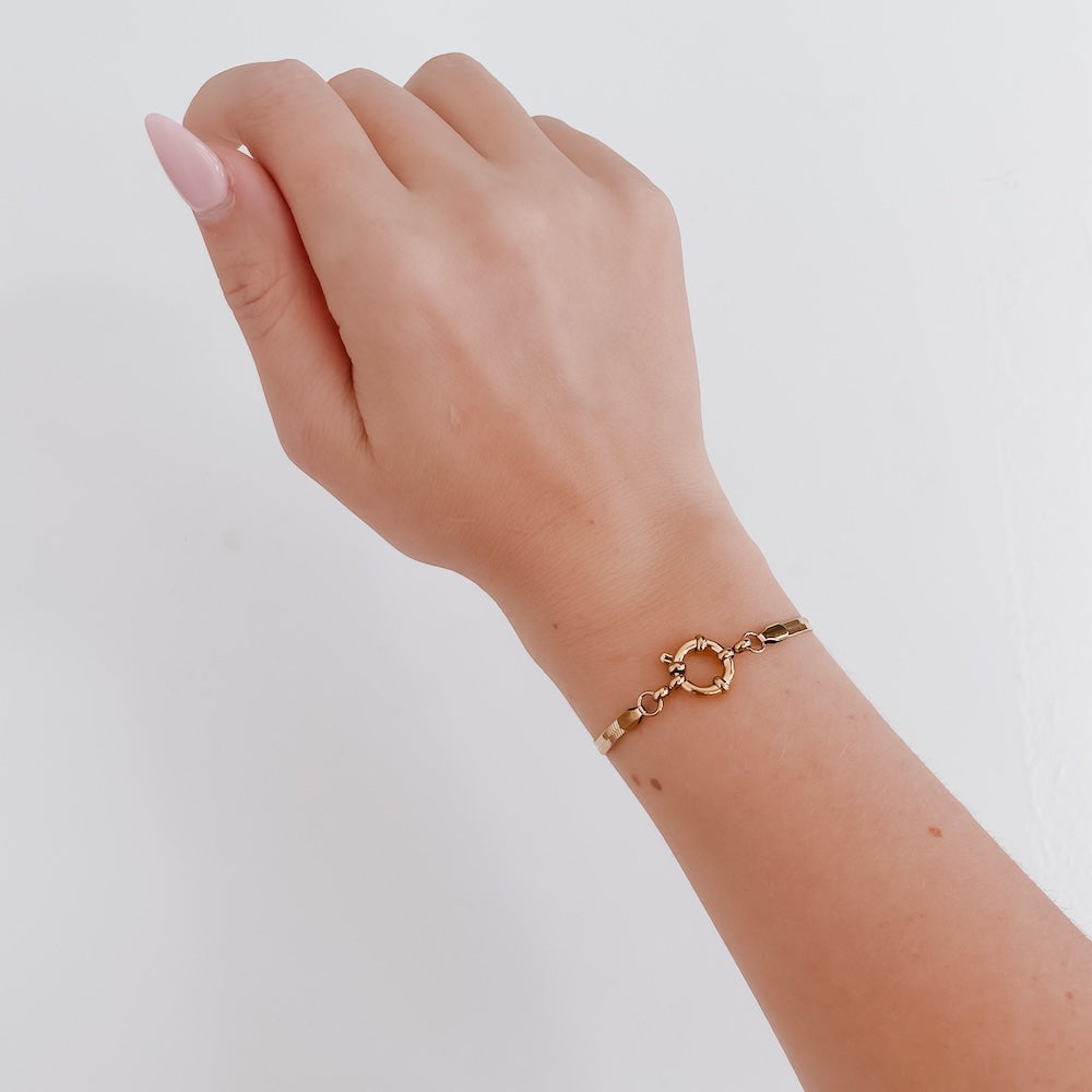 Hayden Herringbone Chain Bracelet - WATERPROOF