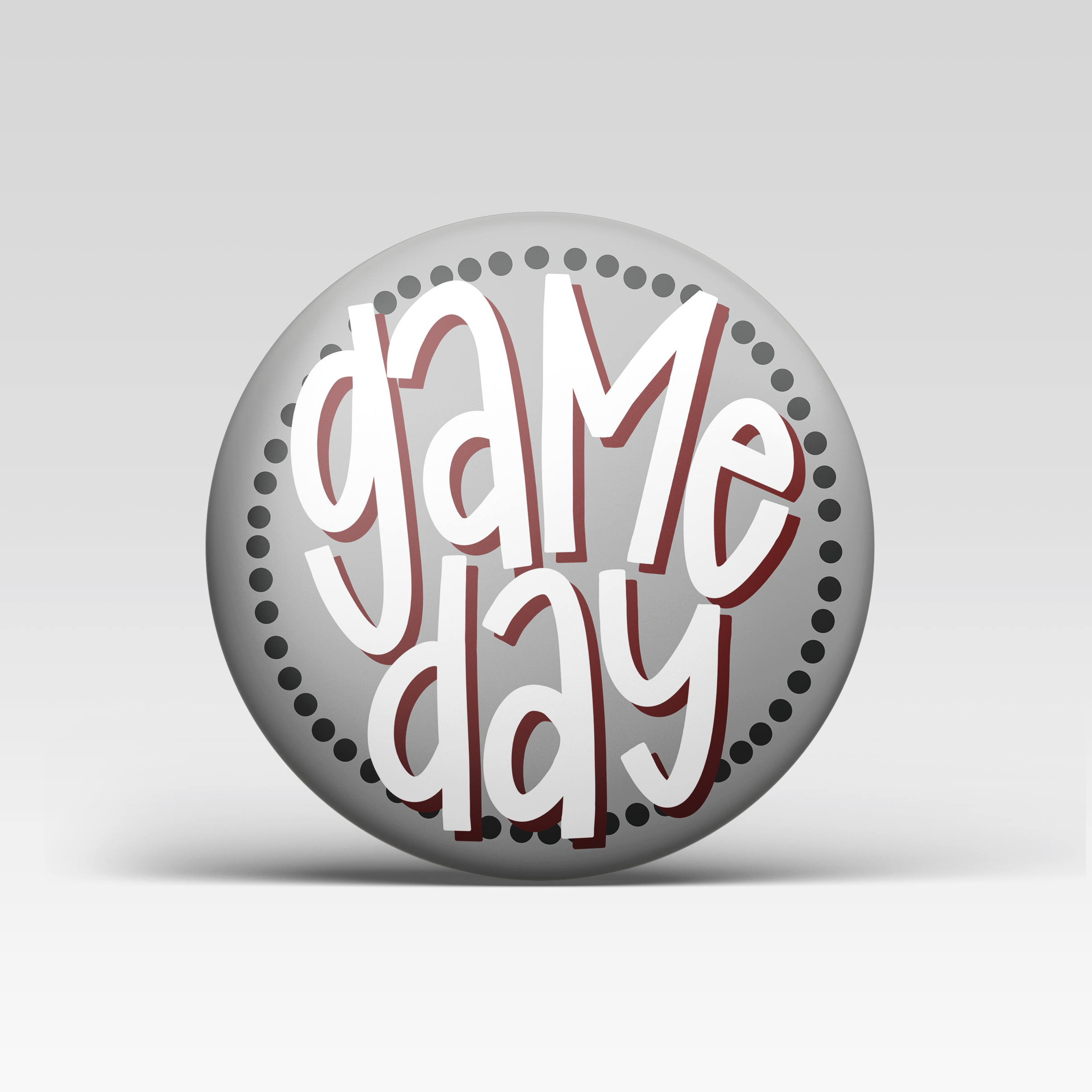 Polka Dot Game Day Button - Maroon